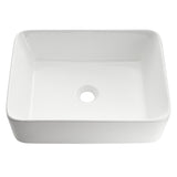 Modena Series 5.4 in. Ceramic Rectangular Vessel Bathroom Sink Basin in White