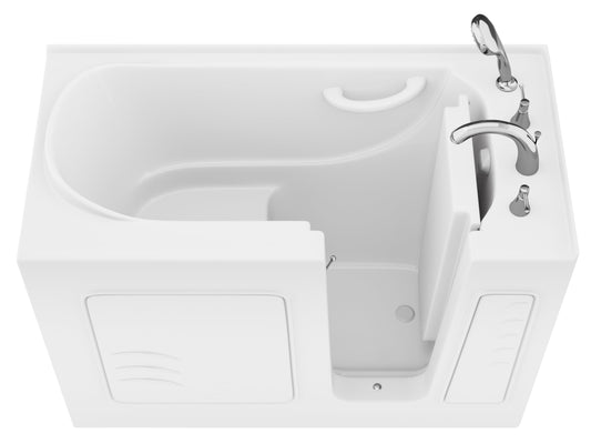 ANZZI Value Series 26" x 53" Therapeutic Walk-In Tub with Dual Hydrotherapy (Air & Water), Inline Heater, and Quick Fill Faucet, White