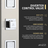 Dion Series 39 in. 2-Jetted Shower Tower with Heavy Rain Shower and Body Jets and Spray Wand