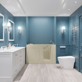 ANZZI Nimbus Series 32 in. L x 60 in. W Dual Jetted Bathtub in Biscuit with Microbubbles Jet