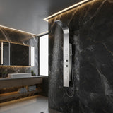 VISOR Series 60 in. 4-Jetted Full Body Shower Panel System with Heavy Rain Shower and Spray Wand in Brushed Steel