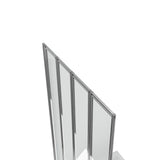 Accordion Style 33 in. x 55 in. H Sliding Framed Shower Door with Tempered Clear Glass