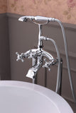 Suni 3-Handle Claw Foot Tub Faucet with Hand Shower