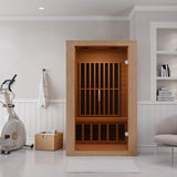Viti 2- Person Indoor Hemlock Wooden Carbon FAR Infrared Home Sauna Room with LED Touch Control Panel and Heater
