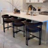 Mia 24" Modern Velvet Counter Stool with Arms (Set of 4)