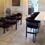 Mia 24" Modern Velvet Counter Stool with Arms (Set of 4)