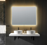 ANZZI Rectangular & Square LED Smart Mirror, 5MM Rhino Alloy Silver Glass, Built-in Defogger, Adjustable Color Temperature (3000K-6000K), Hardwire