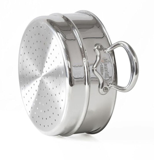 Mauviel Steamer Insert With Cast Stainless Steel Handles, 9.4-in