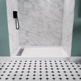 Alexander 60 in. L x 36 in. W Alcove Shower Pan Base with Left or Right Drain in Glossy White Marine Acrylic