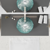 Belissima Round Glass Vessel Bathroom Sink with Stellar Grey Finish