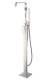 ANZZI Yosemite Floor Mount Tub Filler (44.5" H), 2-Handle Control, 60" Hand Sprayer, Solid Brass, cUPC Certified, Various Finishes