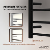 ANZZI Glow Series 4-Bar Compact Towel Warmer (23.5" L x 16.5" H), Dual Installation, Digital Control Panel, Rhino Alloy Certified Stainless Steel