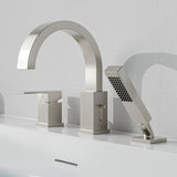 Bank Series 65 in. x 31 in. Flat Bottom Acrylic Freestanding Soaking Bathtub with Center Drain and Faucet