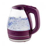 Ovente Electric Kettle, 1.5L, 1100W, BPA-Free, Heat-Tempered Borosilicate Glass, Stainless Steel, Auto Shut-Off & Boil-Dry Protection, Blue LED Lights (KG83 Series)