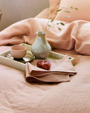 Linen tea towel in Peach