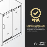 Romance Series 59 to 60 in. x 70 in. Sliding Framed Shower Door with Tsunami Guard Tempered Clear Glass