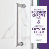 Lancer Series 29 in. x 72 in. H Hinged Semi-Frameless Shower Door with Tsunami Guard Tempered Glass