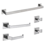 ANZZI Complete 5-Piece Bathroom Hardware Set (Includes Two Towel Bars), RHINO ALLOY Certified Stainless Steel & Zinc, Multiple Finishes