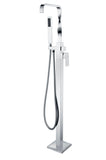 ANZZI Yosemite Floor Mount Tub Filler (44.5" H), 2-Handle Control, 60" Hand Sprayer, Solid Brass, cUPC Certified, Various Finishes