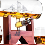 Whiskey Decanter Set - 1250ml Ship & 2 Whiskey Glasses
