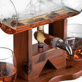 Whiskey Decanter Set - 1250ml Ship & 2 Whiskey Glasses