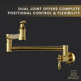 Marca 360-Degree 24 in. Wall Mounted Pot Filler with Dual Swivel