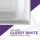 ANZZI Port Series 48" x 36" Corner Shower Pan, Durable Marine Grade Acrylic, cUPC Certified, 1.2 in. Integrated Flange, High-Gloss White