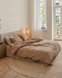 Latte linen fitted sheet