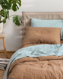 Latte linen pillowcase