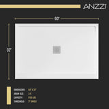 Stellar Series 76 in. x 57-60 in. Sliding Frameless Shower Door with Alcove Center Drain Shower Base - Multiple Finishes