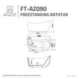 Talyah Series 71 in. x 35 in. Flat Bottom Acrylic Freestanding Soaking Bathtub with Center Drain in Glossy White