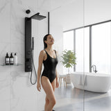 Dion Series 39 in. 2-Jetted Shower Tower with Heavy Rain Shower and Body Jets and Spray Wand