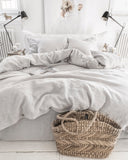 Light gray linen duvet cover