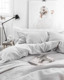 Light gray linen duvet cover set (3 pcs)