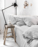 Light gray linen duvet cover set (3 pcs)