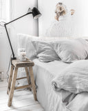 Light gray linen flat sheet