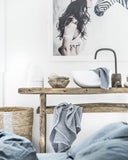 Light gray waffle towel set (3 pcs)
