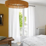 100% Linen Edge Embroidery Curtain (Set Of 2)