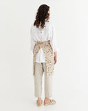Linen bib apron in Botanical print