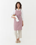 Linen bib apron in Woodrose
