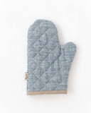 Linen oven mitt (1 pcs) in Blue melange
