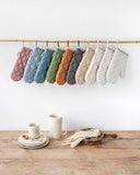 Linen oven mitt (1 pcs) in Blue melange