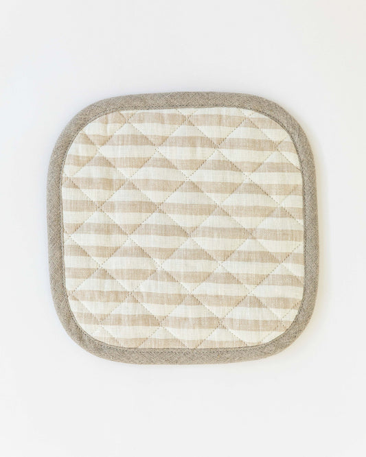 Linen pot-holder (1 pcs) in Striped in natural
