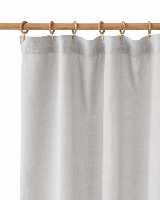 Waterproof linen shower curtain panel (1 pcs) in Light gray