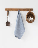 Linen tea towel in Blue melange