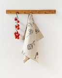 Linen tea towel in Italian summer print