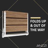 ANZZI Saxon Folding Teak Shower Seat (17" x 17"), 350 lbs Weight Capacity, Natural Teak Wood, ADA Compliant, Robust Wall Mount