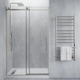 Stellar Series 57 to 60 in. x 76 in. Sliding Frameless Shower Door with Tsunami Guard Tempered Glass