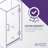 Castle Series 49 in. x 72 in. H Hinged Semi-Frameless Shower Door with Tsunami Guard Tempered Glass