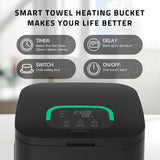 23L Luxury Bucket Towel Warmer, Large Capacity, LED Display, Adjustable Timer, Flip-Top Lid, Child Safe, Auto Shut-Off
